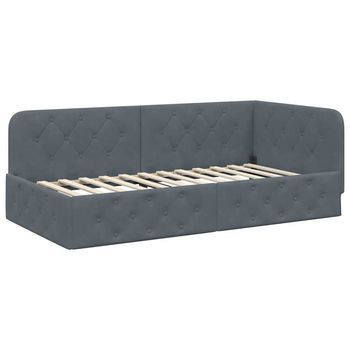 Estructura De Cama En Esquina Gris Oscuro 100 X 200 Cm Vidaxl