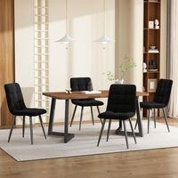 conjunto de comedor - mueble de comedor - mdf y metal - nogal y negro 117x68x75cm