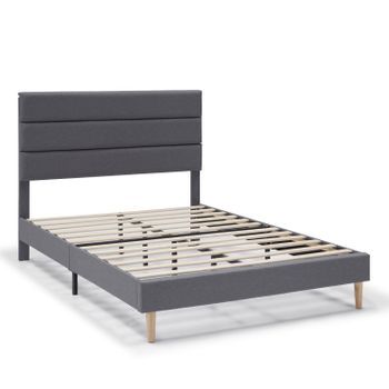Estructura De Cama Tapizada Aroma De 30 Cm, 150x190 Cm, Gris Oscuro