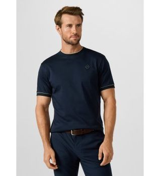 Hackett London para hombre. HM5000137 Camiseta Hs Badge marino (S), Casual, Algodón, Manga corta