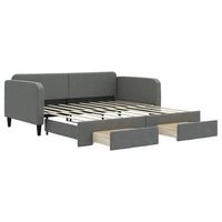sofa cama nido con cajones tela gris oscuro 90x190 cm vidaxl