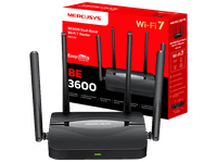 router - mercusys mr25be wi-fi 7 ax3600 de doble banda puerto 25g 4 antenas externas compatible con easymesh y multi-link operation mlo negro