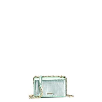 minibolso efecto metalizado con solapa green