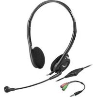 auriculares genius hs-200c con cable usb para oficina microfono y adaptador negro
