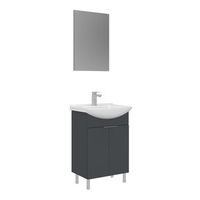 conjunto de mueble con lavabo y espejo 2 piezas  - 55 x 2 x 83 cm - antracita mate