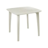 mesa de jardin de material sintetico de 4 plazas resistente a la intemperie al aire libre patio beige claro sorico