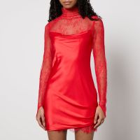 de la vali satin and lace mini dress - uk 8
