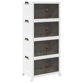 Caja De Almacenaje Apilable Con Ruedas 4niveles 75l Vidaxl