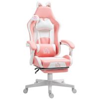silla gaming rolipo rosa ergonomica con orejas de gato