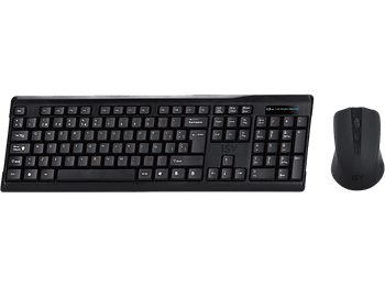 Pack Teclado + Ratón - ISY IDE-2500-ES, Inalámbrico, 2.4 GHz, USB, Negro