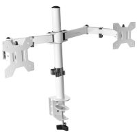 mars gaming marm2w soporte dual de brazo para monitor 13-27 vesa 100x100 max 8kg blanco