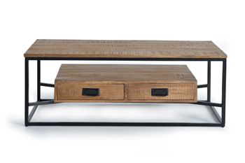 Mesa de centro de madera de mango y metal