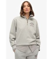 superdry para mujer w2012686a sudadera athletic collared half zip gris l casual algodon