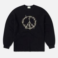 aries peace press gothic waffle cotton-knit t-shirt - m