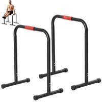 homcom barras paralelas training soporte con mango extra ancho para flexiones inclinadas musculacion calistenia dips 63x41x73 cm negro   aosom espana