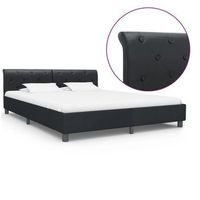 estructura de cama de cuero sintetico negro 160x200 cm vidaxl