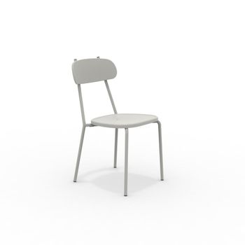 Conjunto de 4 sillas de jardín de metal gris 45x53 cm 84h