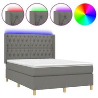 cama tapizada 203x147x128 cm tejido - gris