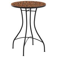 mesa de bistro  mesa de bar de mosaico ceramica terracota o50x70 cm