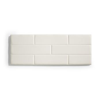 Cabecero De Cama 130 Muro Ladrillos De Polipiel 152x57x5cm Blanco