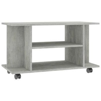 Mueble De Tv Ruedas Madera Ingeniería Gris Hormigón 80x40x45 Cm Vidaxl