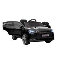 homcom coche de bateria para ninos 12v audi e-tron con mando a distancia faros bocina musica velocidad 3-5 kmh negro   aosom espana
