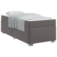 estructura de cama gris 100 x 200 cm cuero sintetico