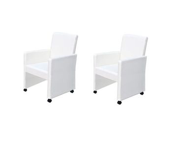 Vidaxl sillas de comedor 2 unidades cuero sintético blanco