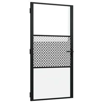 Puerta De Vidrio Calado Negro 102,5 X 3,5 X 201,5 Cm Aluminio Vidaxl