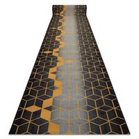 alfombra de pasillo con refuerzo de goma 57 cm heksagon hexagono negr 57x480 cm