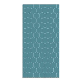 Alfombra Vinílica Azul 120x160cm Mosaico Hexágonos