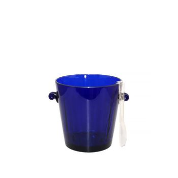 Cubitera para hielo azul oscuro con pinza 16.6x16.6x17cm