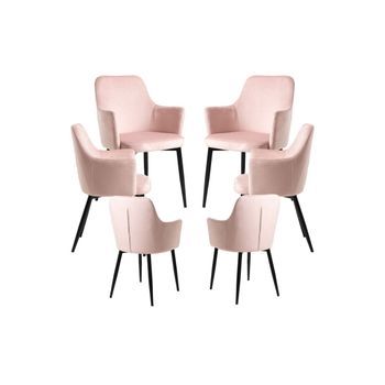 Pack 6 Sillas Puan Terciopelo De Terciopelo 89*50*44 Cm - Rosa
