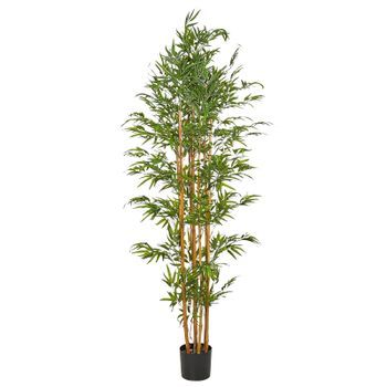 Planta Artificial En Maceta Para Interior Decoración De Plástico 220 Cm Con Maceta Negra Bamboo