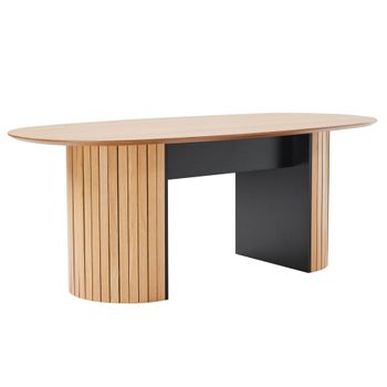 Mesa de comedor con mesa de mdf chapado en roble para 10 personas