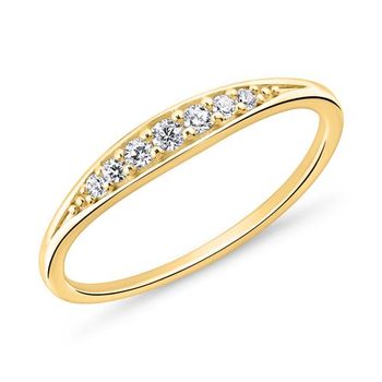 Anillo de plata 925 bañado en oro para mujer con circonita