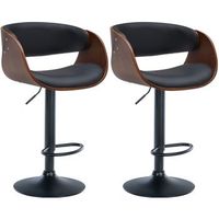 set de 2 taburetes de bar portmore en polipiel simil cuero nogalnegro 52x52x87 cm clp