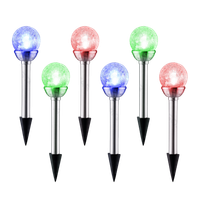 aigostar luces solares jardin 6 pack rgb lampara led luz solar exterior ip44 acero inoxidable luces solares para exterior jardin para patio cesped pasillo terraza sin cables l80w80h358mm