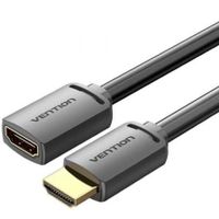 cable hdmi vention ahcbf 4k 60hz 50cm macho a hembra chapado en oro negro