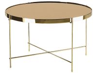 mesa de centro  vidrio templado dorado
