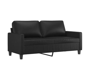 Vidaxl sofá de 2 plazas de cuero sintético negro 140 cm