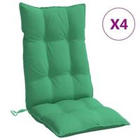 cojines de silla con respaldo alto 4 uds tela oxford verde vidaxl
