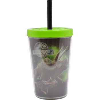 Vaso Con Pajita Jurassic World Triceratops 300 Mls