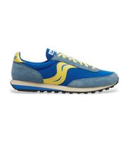 saucony para hombre s70883-1 zapatillas de piel trainer 80 azul 45 plano cordones casual