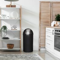 cubo de basura de acero de 50 litros negro
