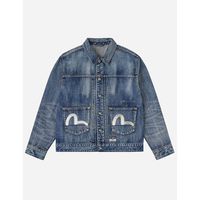 evisu cazadora vaquera 2eshtm6dj1008 multi pocket denim jacket-indm mid tone indigo para hombre