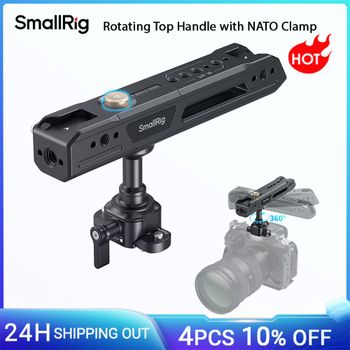 Manija superior giratoria SmallRig con abrazadera NATO, mango superior NATO ligero para jaula de cámara, rotación de una sola tecla 360 °   Empuñadura para Sony