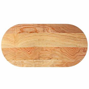 Tablero De Mesa | Tablero Escritorio Ovalado Madera Maciza De Roble 120x60x2 Cm