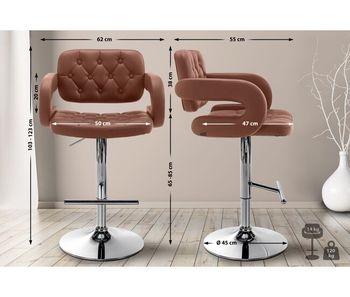 Taburete dublin de cuero sintético 62x103x55 cm
