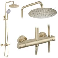 conjunto de ducha rea lungo termostat brush gold 344 x 257 x 1025 cm